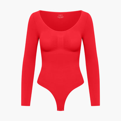 Bodysuit Sculpting Shapewear Longsleeve mit String - Secret Sales