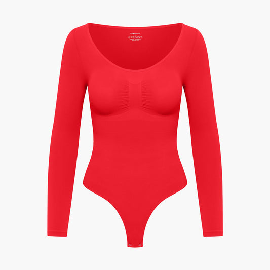 Bodysuit Sculpting Shapewear Longsleeve mit String - Secret Sales