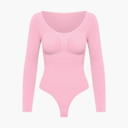 Bodysuit Sculpting Shapewear Longsleeve mit String - Secret Sales