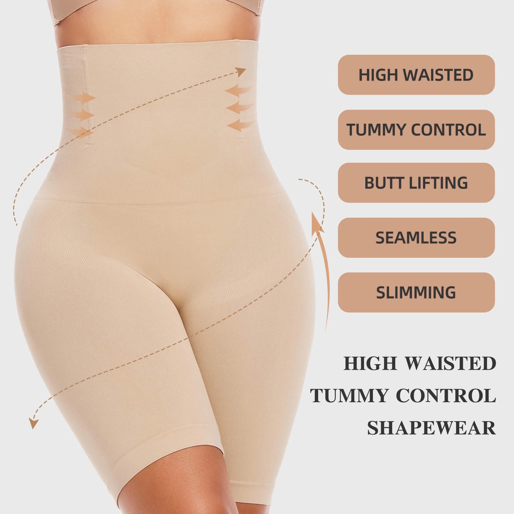 Shapewear Tummy Control Underwear Body Shaper for Women High-Waisted Thigh Slimming Butt Lifting Panties