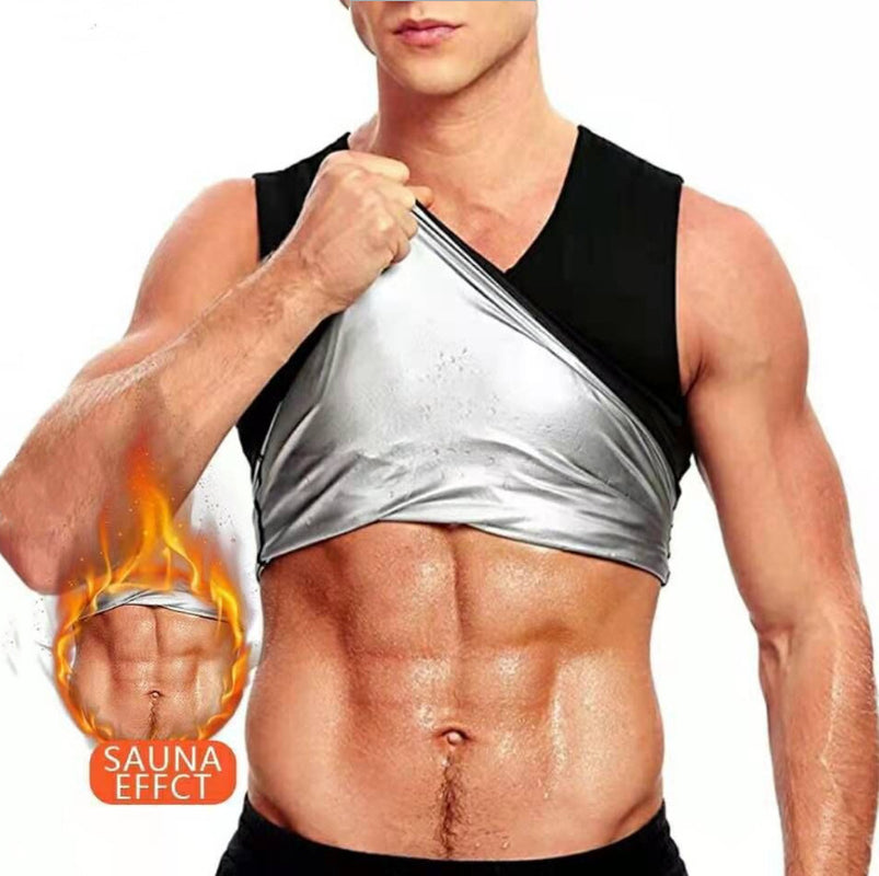 Fitness Corset Men'S Shapewear Heat Trapping Shirt Sweat Body Shaper Vest Bodysuit