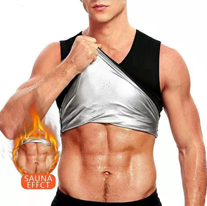 Fitness Corset Men'S Shapewear Heat Trapping Shirt Sweat Body Shaper Vest Bodysuit