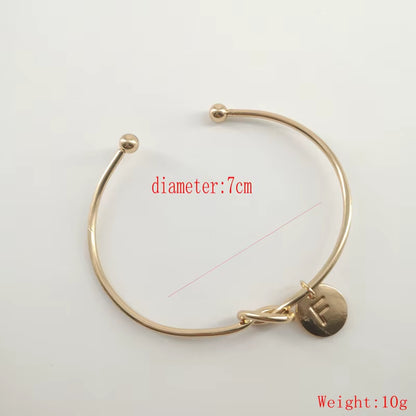 A-Z Charm Bracelets for Women Jewelry Pulseiras Initial Bracelets Bangles Open Knot Cuff Bangle Bracelets for Girlfriends