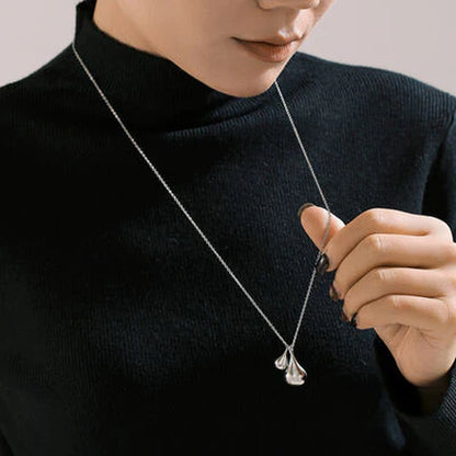 Stainless Steel Water Drop Shape Pendant Necklace