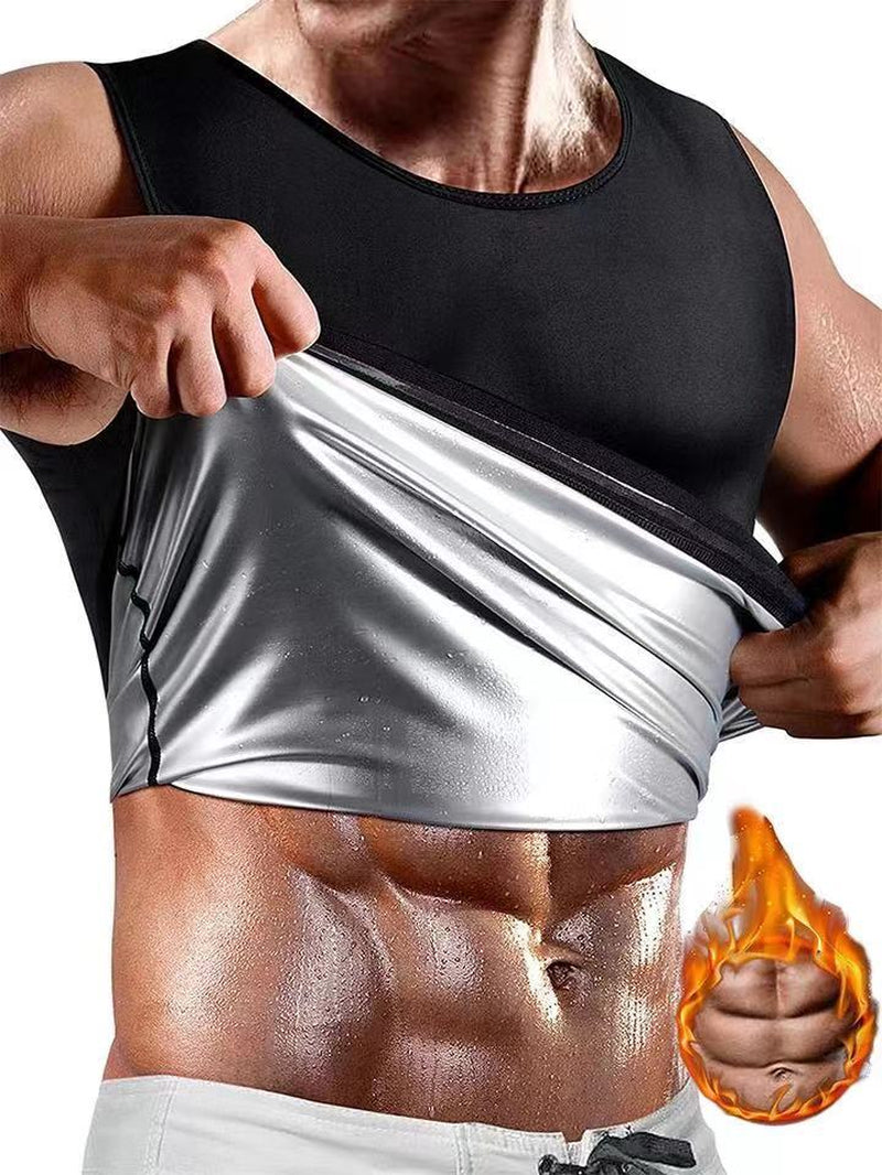 Fitness Corset Men'S Shapewear Heat Trapping Shirt Sweat Body Shaper Vest Bodysuit