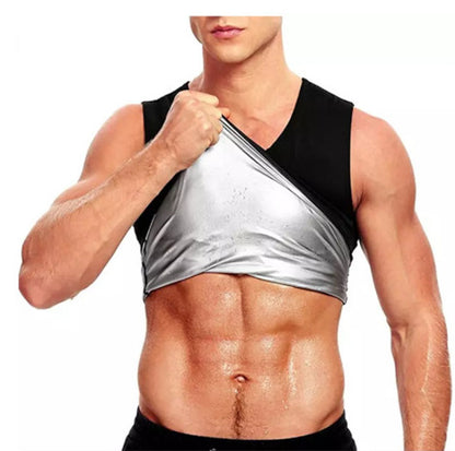 Fitness Corset Men'S Shapewear Heat Trapping Shirt Sweat Body Shaper Vest Bodysuit